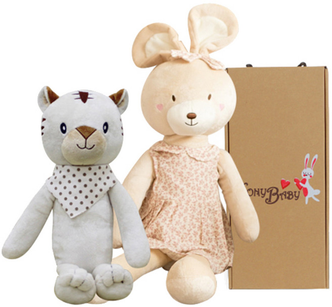 코니베이비 애착인형 아기백호 티티 35 랜덤 발송 + 수면인형 베순이 75 랜덤 발송 + 선물박스, 1세트