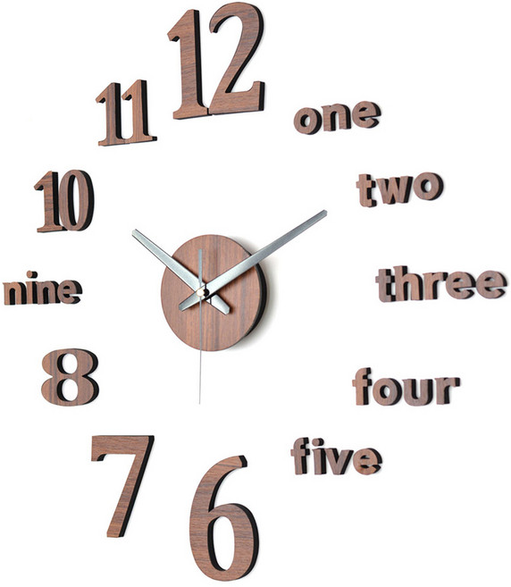 아미공 DIY 클래식 벽시계, 우드