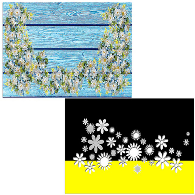 벨라 실리콘 식탁매트 2p 꽃잔치 + 월드플라워, 혼합 색상, 385 x 285 mm