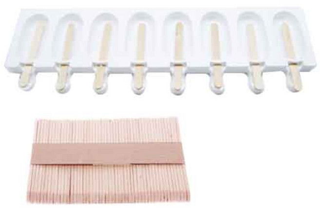 KY 클레식 아이스크림 몰드 + 나무스틱 50p, 혼합 색상, 1세트