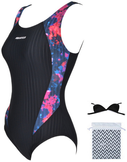 아쿠아티카 여성 원피스 수영복 AQA1362 + 언더 브라 랜덤 발송 + 수영 가방