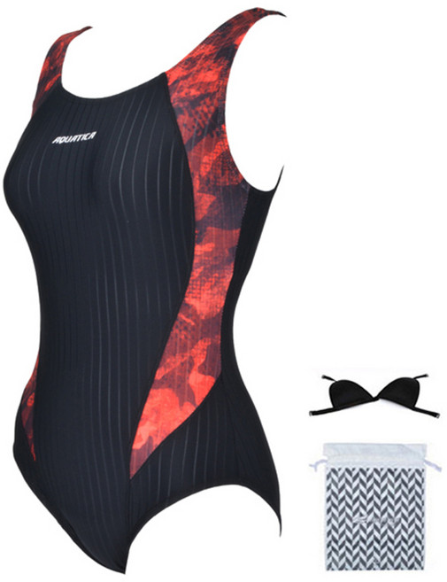 아쿠아티카 여성 원피스 수영복 AQA1363 + 언더 브라 랜덤 발송 + 수영 가방