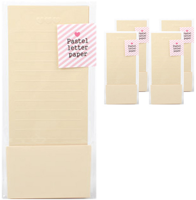톡톡팬시 파스텔 미니 편지지 6p + 봉투 3p, 상아, 5세트
