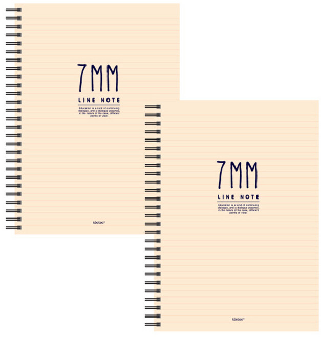톡톡팬시 7mm라인 스프링노트, 아이보리, 2개입