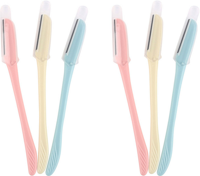 니켄 일자형눈썹칼 3p, 피치, 옐로우, 스카이블루, 2세트