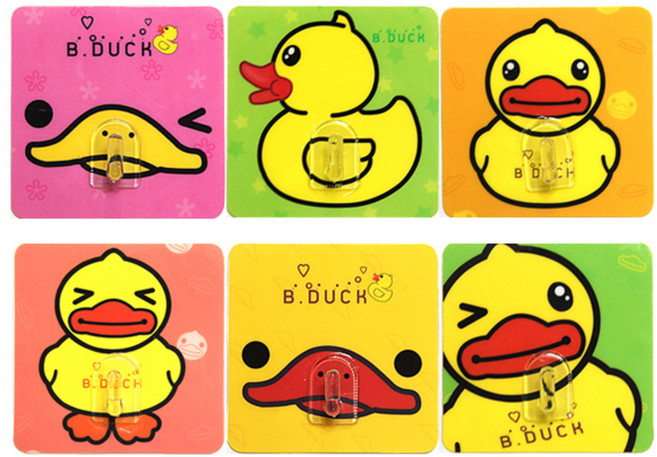 리버그린 귀요미 덕 인테리어 매직 후크, 랜덤 발송, 6개입