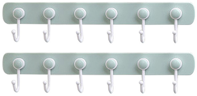 깔끔 벽걸이 부착 행거, 그린, 2개