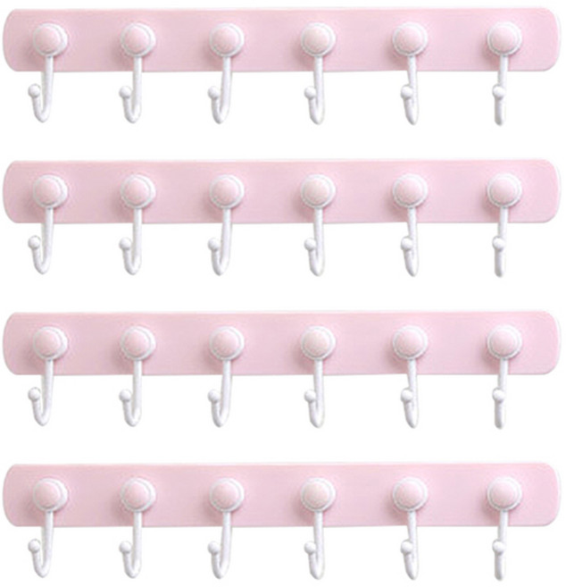 리버그린 깔끔 벽걸이 부착 행거, 핑크, 4개