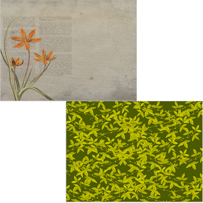 벨라 실리콘 식탁매트 2p 넝쿨 레몬 + 꽃 2, 혼합 색상, 385 x 285 mm, 1개