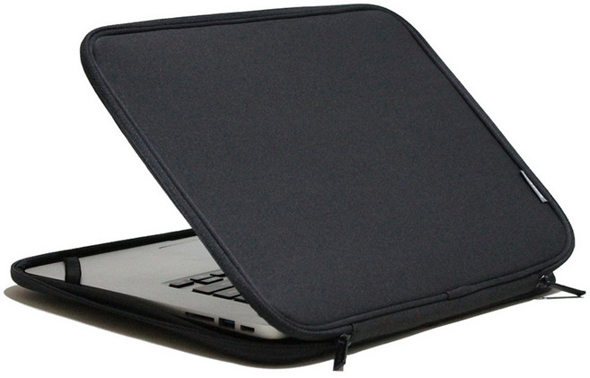 인트존 투톤 지퍼 노트북 파우치 INTC-215X, 스모키 블랙, 1개