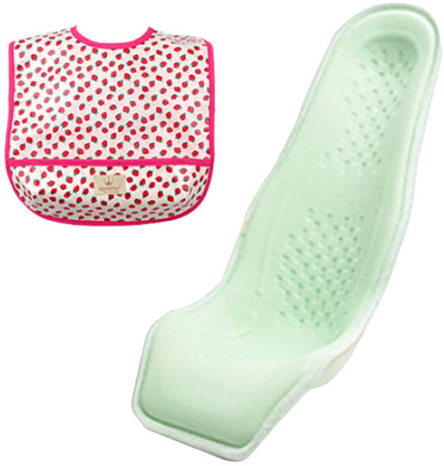 알프레미오 수유시트 + 순면 방수 유아용턱받이 핫핑크 딸기, 라이트그린(매쉬 + 면), 1세트