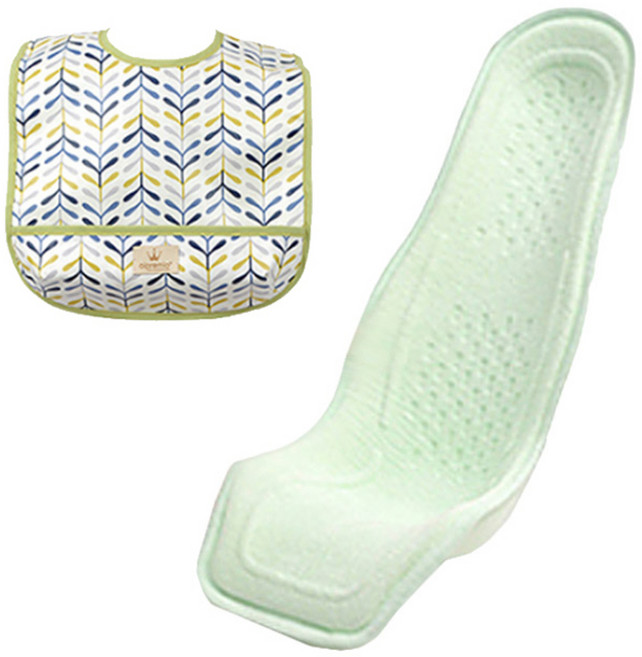 알프레미오 수유시트 + 순면 방수 유아용턱받이 그린 잎사귀, 라이트그린(면), 1세트