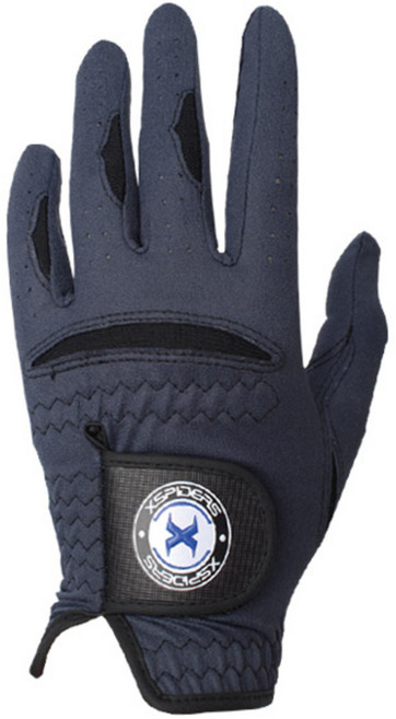 엑스스파이더스 남녀공용 합피 레인 골프장갑 왼손용, 네이비, 1개