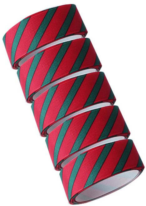 티나피크닉 스트라이프 크리스마스리본 25mm x 200cm, 혼합 색상, 5개입