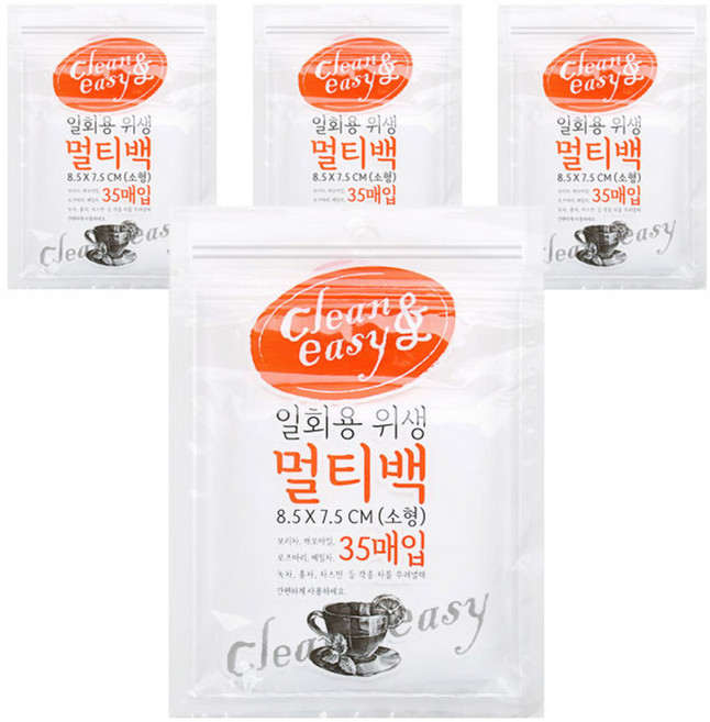 유하우스 일회용 위생 멀티백, 소(S), 35개입, 4개