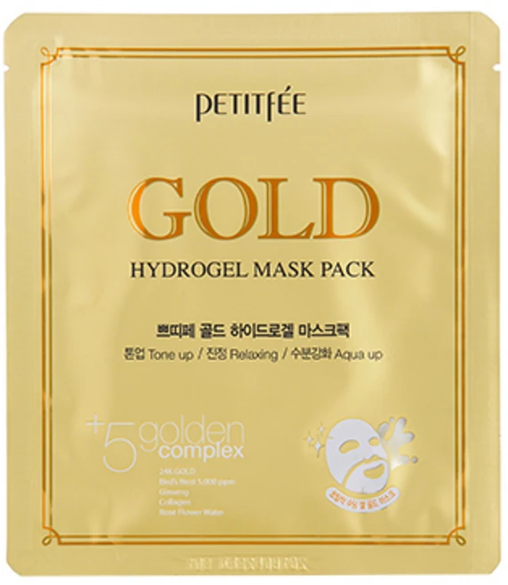 쁘띠페 골드 하이드로겔 마스크팩 32g, 5개입, 1개 - 쿠팡