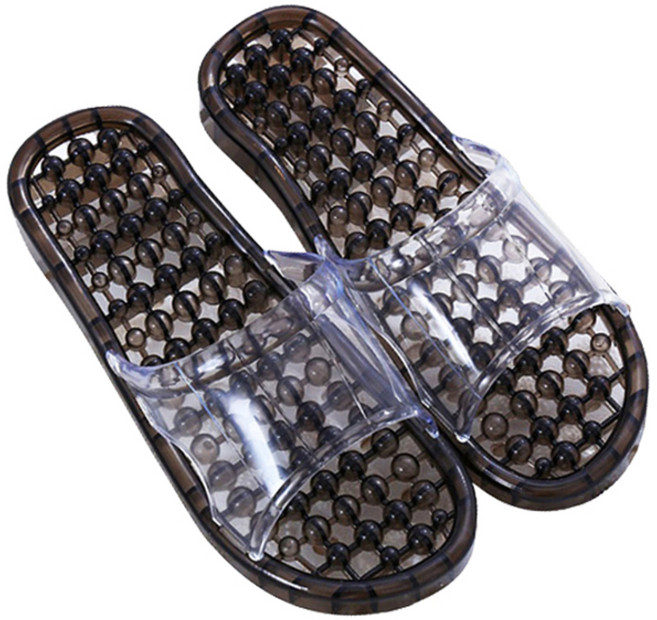 마켓감성 컬러 볼 투명 욕실화, 블랙, 1개