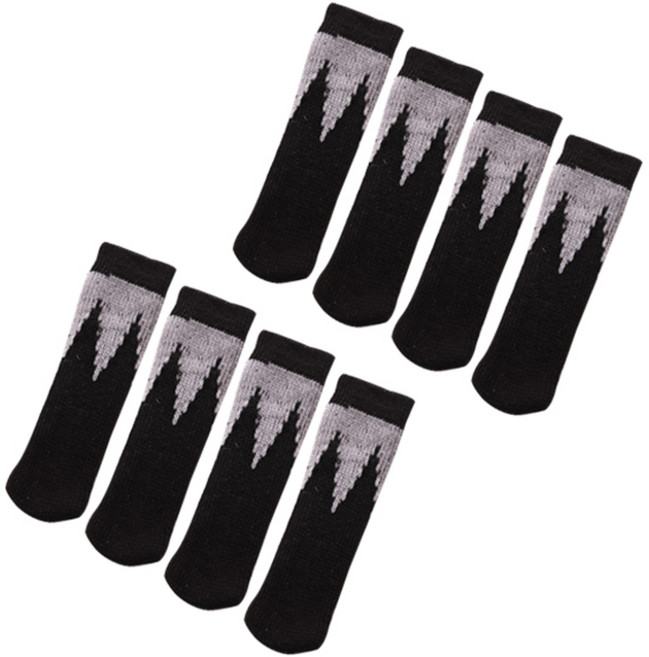 블럭마트 주방 식탁 의자 발커버 8p, 블랙