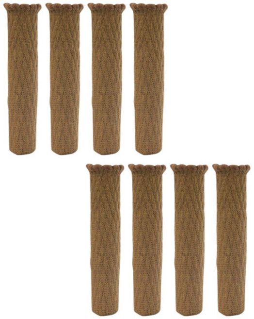 블럭마트 식탁의자 니트 발커버, 브라운, 8개