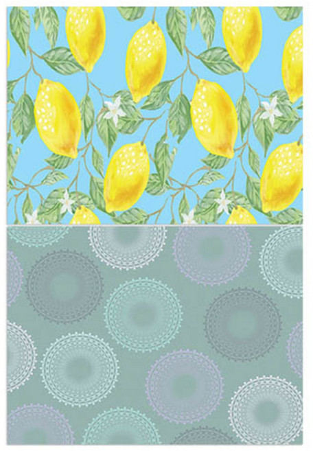 로엠디자인 실리콘 식탁매트 2p 레몬, 몽실, 385 x 285 mm