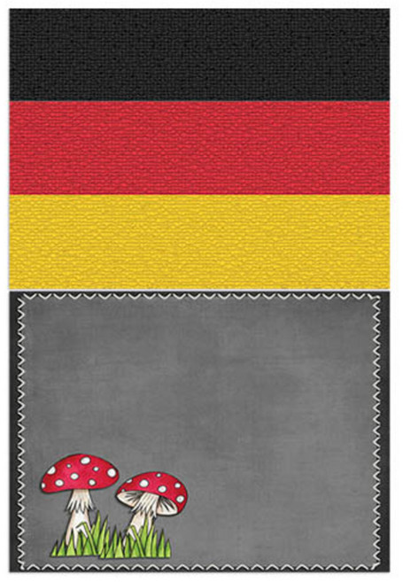 로엠디자인 실리콘 식탁매트 독일국기 + 버섯, 혼합 색상, 385 x 285 mm