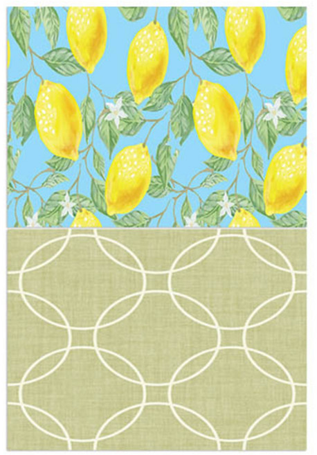 로엠디자인 실리콘 식탁매트 2p 레몬, 원, 385 x 285 mm