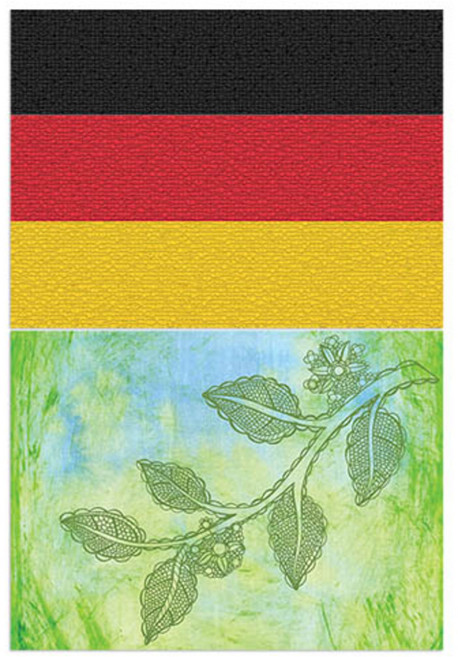 로엠디자인 실리콘 식탁매트 독일국기 + 나뭇잎패턴, 혼합 색상, 385 x 285 mm