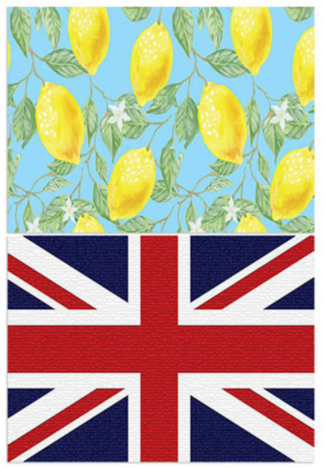 로엠디자인 실리콘 식탁매트 2p 레몬, 영국국기, 385 x 285 mm