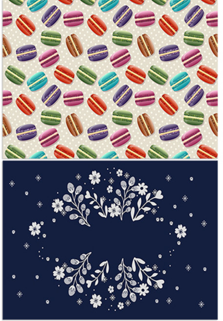 로엠디자인 실리콘 식탁매트 마카롱 + 은하수, 혼합 색상, 385 x 285 mm