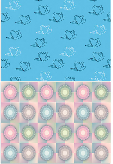 로엠디자인 실리콘 식탁매트 목련3 민트 + 환상, 혼합 색상, 385 x 285 mm