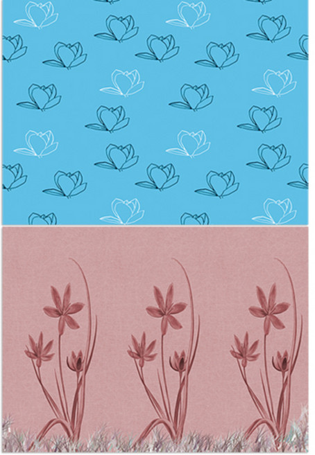 로엠디자인 실리콘 식탁매트 목련3 민트 + 꽃, 6, 385 x 285 mm, 1개