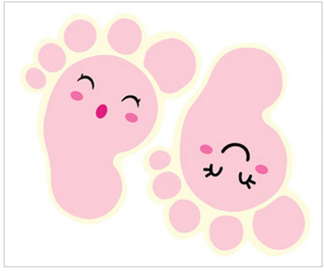 환타스틱스 바닥꾸미기 발바닥 스티커 F-175 왼발 + 오른발 x 5p, 통통핑크