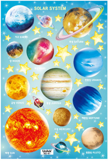 환타스틱스 야광별 스티커 NS-41 3p, 우주7, 16 x 23.5 cm