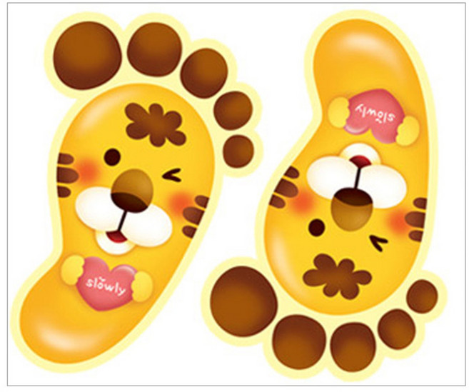 환타스틱스 바닥꾸미기 발바닥 스티커 F-176 5p x 2세트, 호랑이, 16.5 x 14 cm