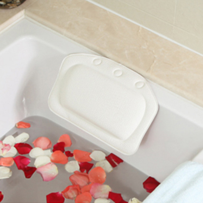 마켓감성 욕조 스폰지 샤워 헤드 베개, 1개, 화이트