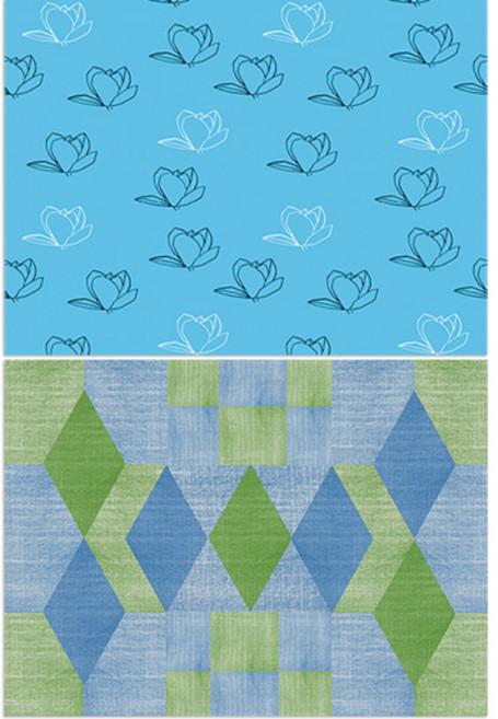 로엠디자인 실리콘 식탁매트 목련3 민트 + 칠교패턴, 2, 385 x 285 mm, 1개