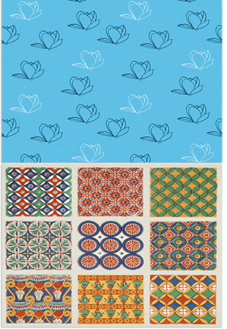 로엠디자인 실리콘 식탁매트, 목련3민트 + 카펫트3, 385 x 285 mm, 2개