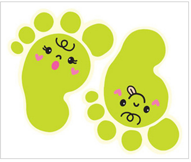 유니테크 바닥꾸미기 발바닥 스티커 F-174 5p x 2세트, 통통연두, 16.5 x 14 cm