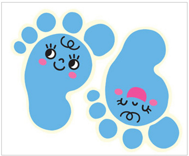 환타스틱스 바닥꾸미기 발바닥 스티커 F-173 5p x 2세트, 통통하늘, 16.5 x 14 cm