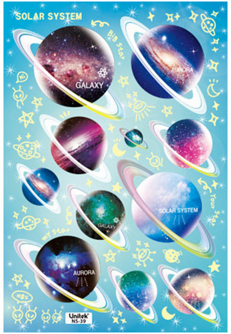 환타스틱스 야광별 스티커 NS-39 3p, 우주5, 16 x 23.5 cm