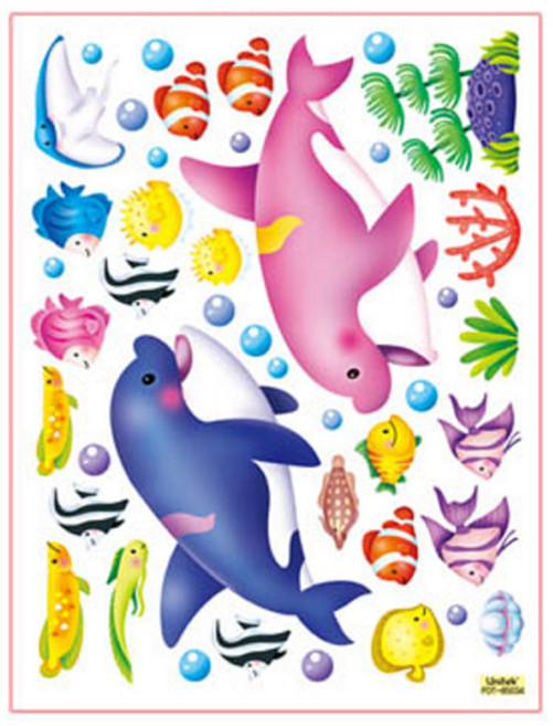 환타스틱스 놀이 앤 학습 스티커 FDT-85034 2p, 돌고래, 235 x 310 mm
