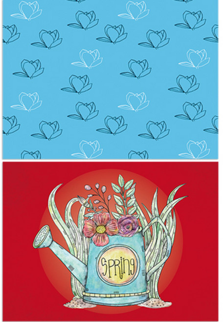 로엠디자인 실리콘 식탁매트 목련3 민트 + 화분, 03, 385 x 285 mm, 1개