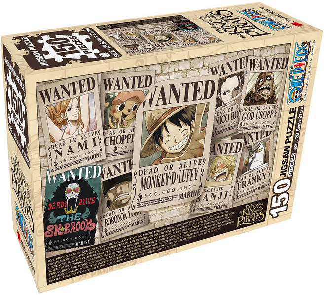 학산문화사 원피스 뉴현상수배V2 직소퍼즐, 150피스, 혼합 색상, 150피스, 1개