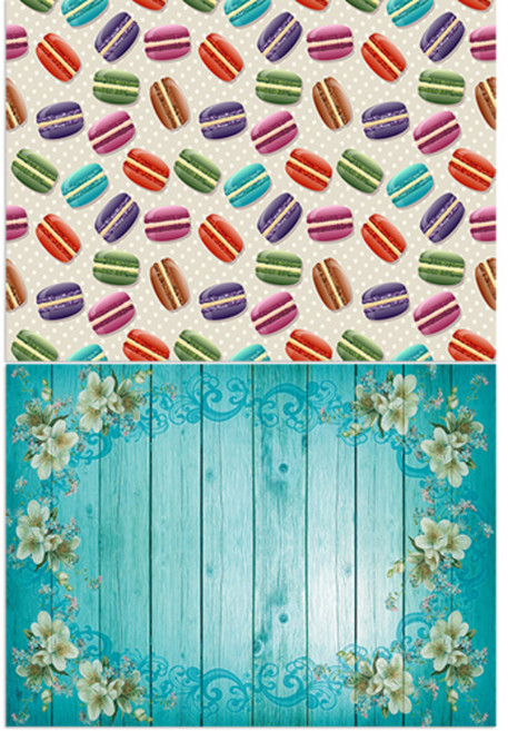 로엠디자인 실리콘 식탁매트 마카롱 + 꽃 마루, 혼합 색상, 385 x 285 mm, 1개