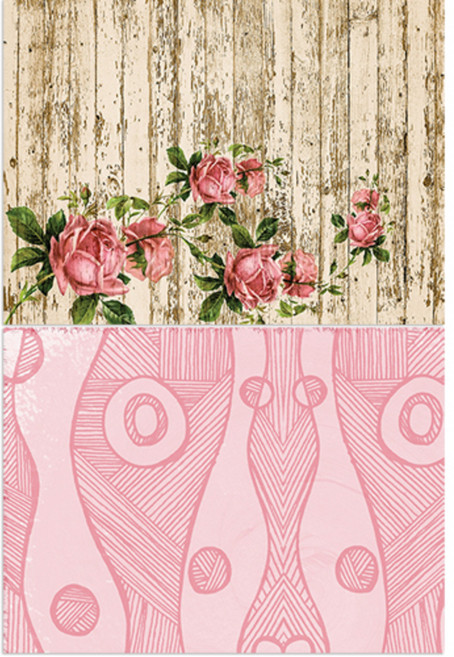 로엠디자인 실리콘 식탁매트 마루 위 장미 + 곡선과 직선, 혼합 색상, 385 x 285 mm