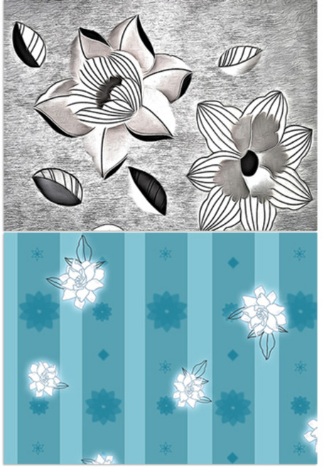 로엠디자인 실리콘 식탁매트 블랙플라워 + 흰장미, 혼합 색상, 385 x 285 mm