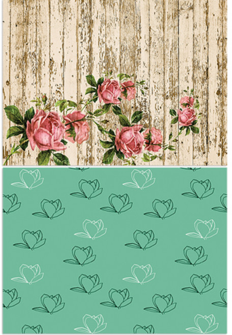 로엠디자인 실리콘 식탁매트 마루위장미 + 목련3, 그린, 385 x 285 mm, 1개