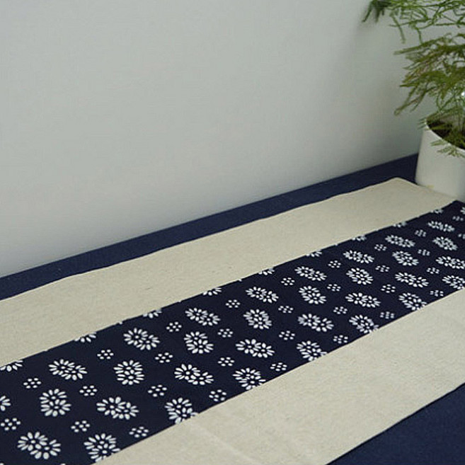 아리코 25 kitchen 동양 린넨 테이블 러너, E(어린 꽃), 30 x 150 cm