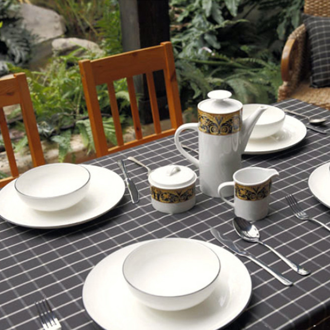 이코디 해비 다크 체크 테이블 보, 혼합 색상, 145 x 145 cm