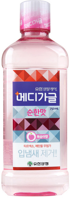 유한덴탈케어 메디가글 순한맛 구강청결제 복숭아향, 750ml, 1개